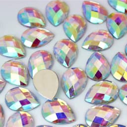 Cong Shao 50pcs 13*18mm Colorful Acrylic Rhinestone Flat Back Drop Shape Stones And Crystals Clothing Crafts Accessories WC318