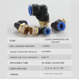 Pneumatic Tracheal Quick Connector Quick Plug Connector Threaded Elbow Pl8-02/4-M5/6-01/10-03