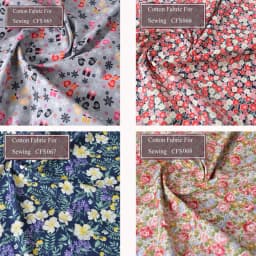 Floral Print Cotton Poplin Thin Fabric for DIY Children Clothes Handmade Accessories by the Meter 140x50cm