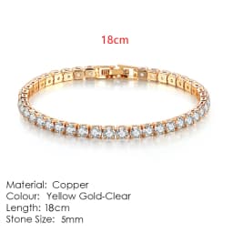 Dazzling Tennis Bracelet For Women Men 4/5mm Shiny Zircon Iced Out Chain Crystal Couple Men's Women's Bracelet Wholesale Jewelry
