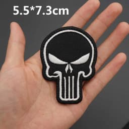 Skull Embroidered Biker Patches Punk Rock Badge Iron on Back for Clothes Stickers Apparel Accessories