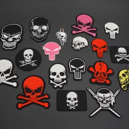 Skull Embroidered Biker Patches Punk Rock Badge Iron on Back for Clothes Stickers Apparel Accessories