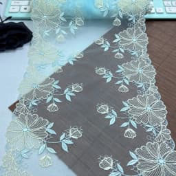 Bilateral Embroidered Lace Trim Net Embroidery Tulle Lace Fabric Mesh DIY Lace Sewing Fabric Bra Crafts for Lingerie Needle Work