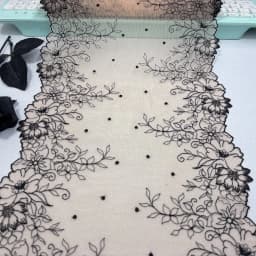 Bilateral Embroidered Lace Trim Net Embroidery Tulle Lace Fabric Mesh DIY Lace Sewing Fabric Bra Crafts for Lingerie Needle Work