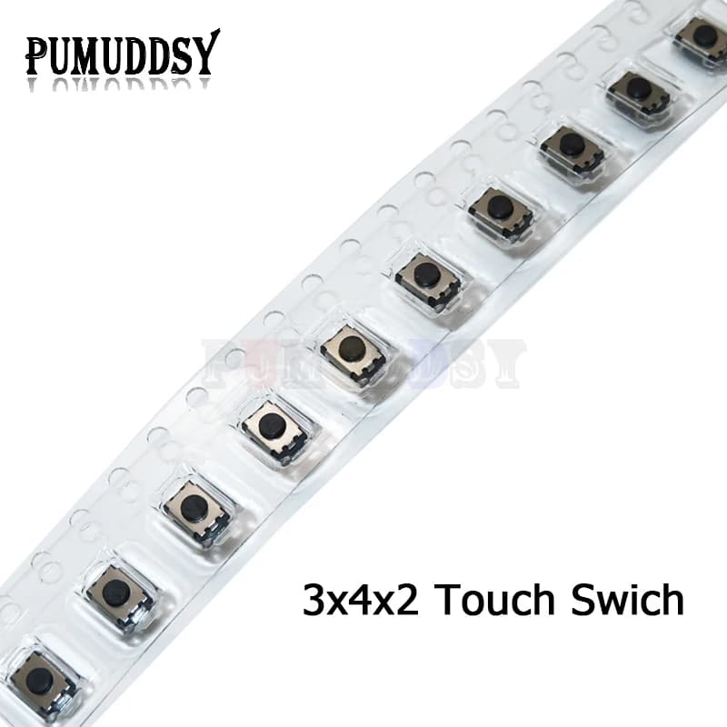 50PCS 3*4*2mm button switch 2PIN Patch touch switch SMD switch 3x4x2mm BXV