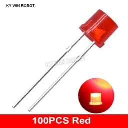 100pcs 5mm Flat Top White Red Yellow Blue Green Assorted Kit Lamp Diode LED Ultra Bright Bulbs Emitting Diodes F5 5 mm DIY Light