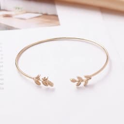 New Pulseiras Double Leaves Open Charm Cuff Bracelets & Bangles for Women Simple Jewelry Gift Mujer Bracciali Bijoux
