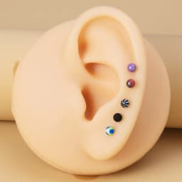 40PCS 8mm Labret Barbell Monroe Lip Ring Helix Earring Tragus Cartilage Studs Surgical Steel Piercing Jewelry for Women Men 16G