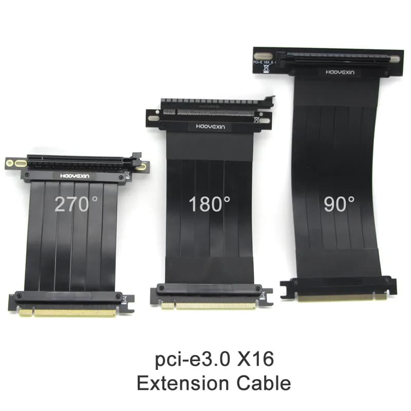 PCIe Riser Cable Graphics Card Extension Cable PCI Express Riser Shielded Extender with Antijam for GPU