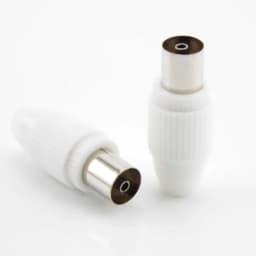 75-5 Free Welding RF Television Male Female Plug 9.5 TV RF Terminal Antenna Connector White Colour 9.5 Video Plug Adapter