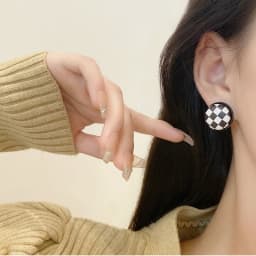 25 Styles New Acetat Black White Stripe Round Drop Earrings For Women Double Layers Triangle Square Leaf Heart Ear Jewelry
