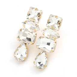 Fashion Personality Girl Rhinestone Water Drop Dangle Earrings Women's Elegant Temperament Jewelry Accessories