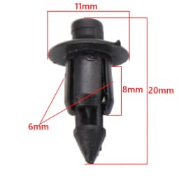 50pcs/lot Car 6mm Black Panel Rivet Fasteners Push Pin Clips Kit Plastic For Suzuki GSXR Interior Accessories Car Cilps