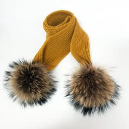 Parent-Child Winter hats Cute Baby fur Pompon Hat Scarf Sets Real Natural Fur Ball Caps Mother Kids Warm Knitted Hats Winter Bea