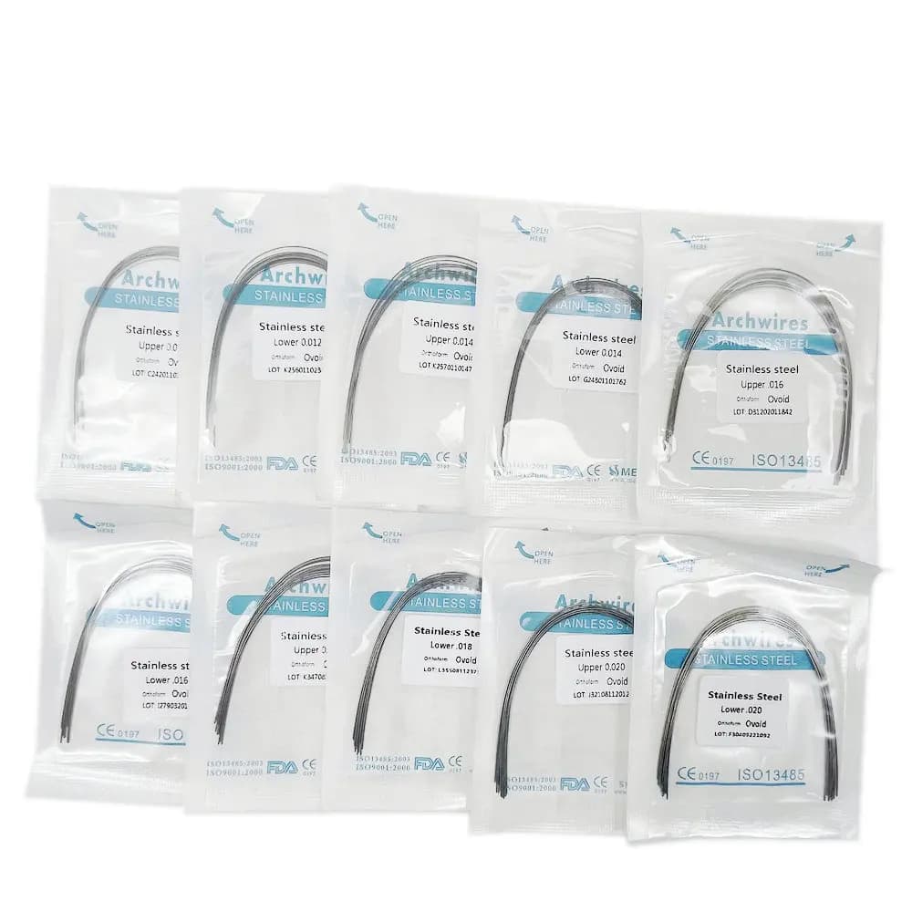 10pcs/pack Dental Orthodontic Stainless Steel Round/Rectangular Wire Ovoid Form Dentist Material Dental Arch Wire