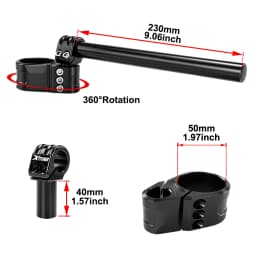 For Yamaha FZ8 FZ1 FZR 1000 MT-01 MT-10 XSR 900 R6 R1 YZF 750 R Clip-On HandleBar Raiser 50mm Adjustable Clip-ons Handlebar