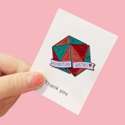 D&D DnD RPG D20 Dungeons friendship enamel pin tabletop gaming Perfect item for table top besties nerds gift brooch