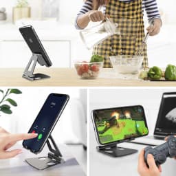 Phone Holder Stand for iPhone 12 11 Pro Max Xiaomi mi 10 Metal Phone Holder Foldable Mobile Phone Stand Desk For iPhone 17 15 16