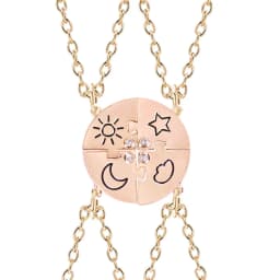3pcs Best Friend Zircon Sun Star Moon Pendant Necklace Friendship Choker Chain 2025 Fashion Jewelry Accessories Gift
