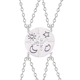3pcs Best Friend Zircon Sun Star Moon Pendant Necklace Friendship Choker Chain 2025 Fashion Jewelry Accessories Gift
