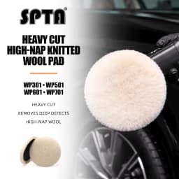 SPTA 1"/2"/3"/5"/6"/7“ T160 Heavy Cut Wool Polishing Pad High Density Lambs to Remove 1200#/1500# Sanding Disc Marks