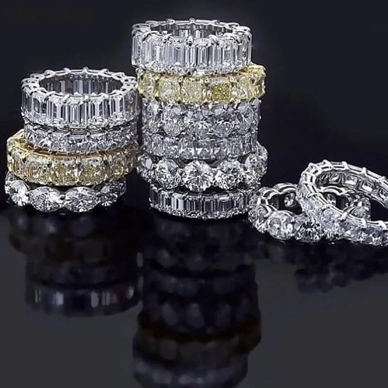 2020 New Promise Ring Real 925 Sterling Silver AAAAA Cz Stone Statement Party Wedding Band Rings for women Engagement Jewelry