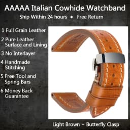 Luxury Handmade Watch Band Genuine Cow Leather Watch Strap With Butterfly Buckle Bracelet For Hamilton SEIKO Citizen Watchbands