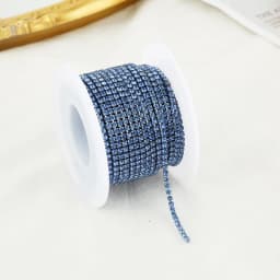 SS6-SS12 Fancy Rhinestone Chain Apparel Colorful Claw With Glass Rhinestone Dense Rhinestone Cup Chain Trim For DIY Accessories