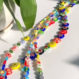 6/8/10mm Mixed Oblate Flower Lampwork Glass Beads Flat Round Rondelle Beads For Jewelry Making Necklace Bracelet DIY Accessories
