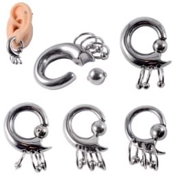 1PC Surgical Steel Lobster Closer Bead Ring Ear Weights Large Gauge Stretched Lobe Earrings New Style Ear Expander Women Jewelry