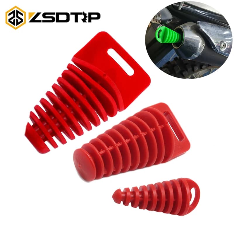 ZSDTRP Motorcycle Exhaust Pipe Tailpipe PVC Air-bleeder Plug Exhaust Silence Wash Plug Tailpipe Protector Motorbike Parts