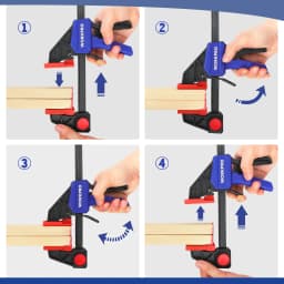 WORKPRO 1-2PC Ratchet Bar Clamp Set 6-Inch/150mm Quick Release and One-Handed Heavy-Duty Bar Clamp/Spreader for Woodworking
