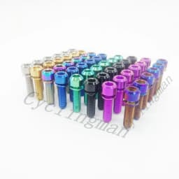 Colorful Super Light Titanium Ti M5x18mm Hex Socket With Washer Round Head Bolt For Bike Bicycle Stems Handlebar 6pcs/lot