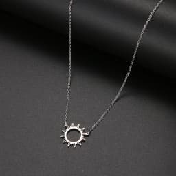 DOTIFI 316L Stainless Steel Necklace Best Circle Irregular Sun Hollow Out Round Pendant Necklaces For Women Jewelry Gifts