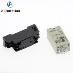 Power-on Delay Rotary Knob DPDT 1S/5S/10S/30S/60S/3M/5M/10M/30M Timer Timing Time Relay AC/DC 24V H3Y-2 With Base Socket PYF08A