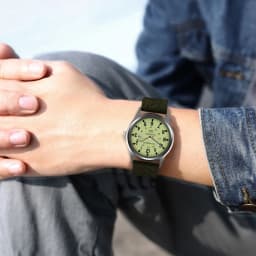 Reloj Hombre Fashion Green Watches Men Sports Watches Nylon Strap Auto Date Quartz Wristwatches Luminous Hands Relogio Masculino