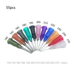 10/25/35/55pcs 0.5inch Precision Liquid Dispenser Syringe Needles 14G 15G 16G 17G 18G 19G 20G-30G Gauge Glue Dispenser Needle