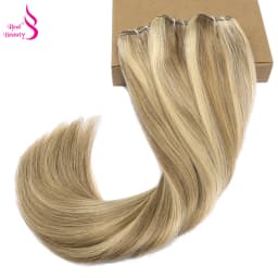 Real Beauty Straight Hair Weave Bundles 14"-28" Hight Ratio Remy Hair Extensions Platinum Blond Brazilian Brown Piano Color