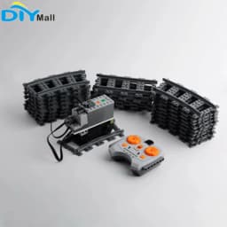 DIY Train Motor Set IR Remote Receiver AAA Battery Case LED Strip Rail Tracks compatible with city train PF MOC Blocks