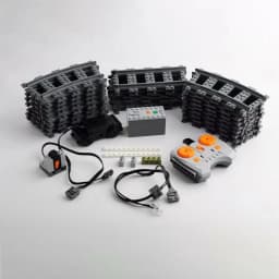 DIY Train Motor Set IR Remote Receiver AAA Battery Case LED Strip Rail Tracks compatible with city train PF MOC Blocks