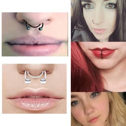 Punk C Shape Steel Nose Ring Horseshoe Lip Ring puncture Hook Clip Earrings Septum No Allergic Body Piercing Jewelry Nose Rings