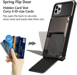 Phone Case For iPhone 16 Pro 15 Pro 14 1311 12 Pro Max XR X XS Max 7 8 Plus Wallet 4-Card Slot Credit Card Holder Cover Funda