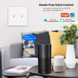 UBARO EU Standard Wifi Smart Stair Touch Switch Luxury Glass Panel Toggle Button App Control Voice Alexa Google Home 1Gang 2 Way