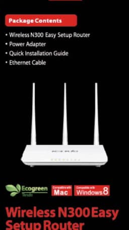 Tenda F3 N300 Wireless Wi-Fi Router with High Power 5dBi Antennas 300Mbps External English System Routers