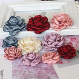 10PCS/Lot Handmade Rose Fabric Artificial Flowers For Hats Dress Decoration Hair Accessories