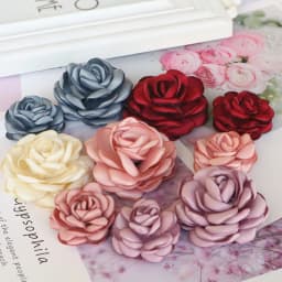 10PCS/Lot Handmade Rose Fabric Artificial Flowers For Hats Dress Decoration Hair Accessories