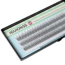 IGUIONSS 3 Rows 123 Bundles Natural Fan Eyelashes Single Cluster Self-Grafting Fishtail Mink Eyelash Long Lasting Natural C Curl