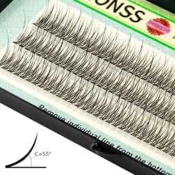IGUIONSS 3 Rows 123 Bundles Natural Fan Eyelashes Single Cluster Self-Grafting Fishtail Mink Eyelash Long Lasting Natural C Curl
