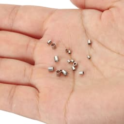 150pcs Stainless Steel Tube Crimp End Beads Clip Gold Color Foldover Stopper Spacer Bead for DIY Jewelry Making Bulk Wholesale