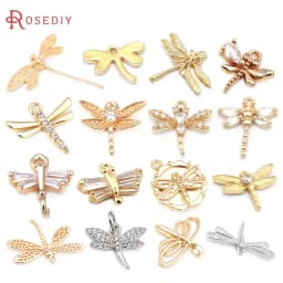 18K Gold Color Brass Dragonfly Charms Pendants High Quality Diy Jewelry Making Supplies Necklace Earrings Accessories for Women